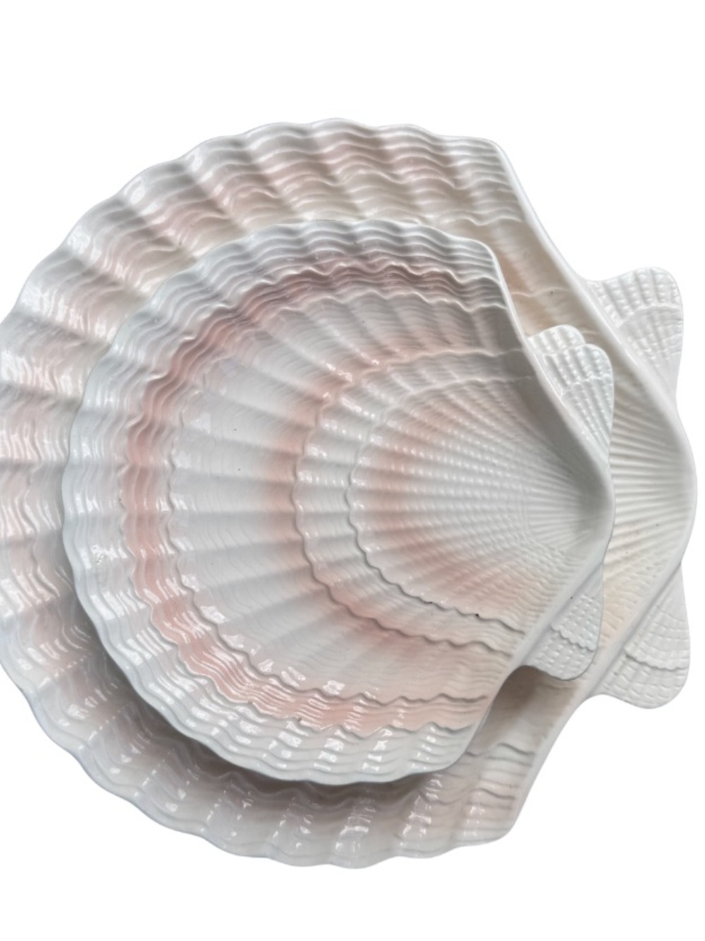 Vintage Japanese Otagiri Ceramic Scallop Dishes (Set of 3)